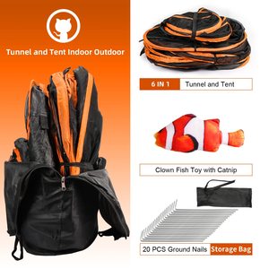 Vendita all'ingrosso della fabbrica Custom 4-In-1 6-In-1 per animali domestici per esterni box per gatti tenda tenda con tunnel per gatti tenda portatile per animali domestici - Product Image 3