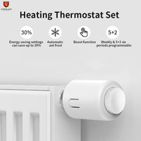 Matter Tuya Zigbee TRVZB katup Radiator termostatik cerdas, kontrol temperatur TDS pemanas rumah kompatibel dengan Alexa Google Home