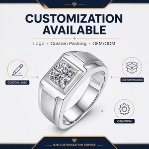 Anello ALICE in Moissanite all'Ingrosso, Argento Sterling S925, Anello da Uomo con Gemma da 1ct, Regalo per Matrimonio e San Valentino - Product Image 5