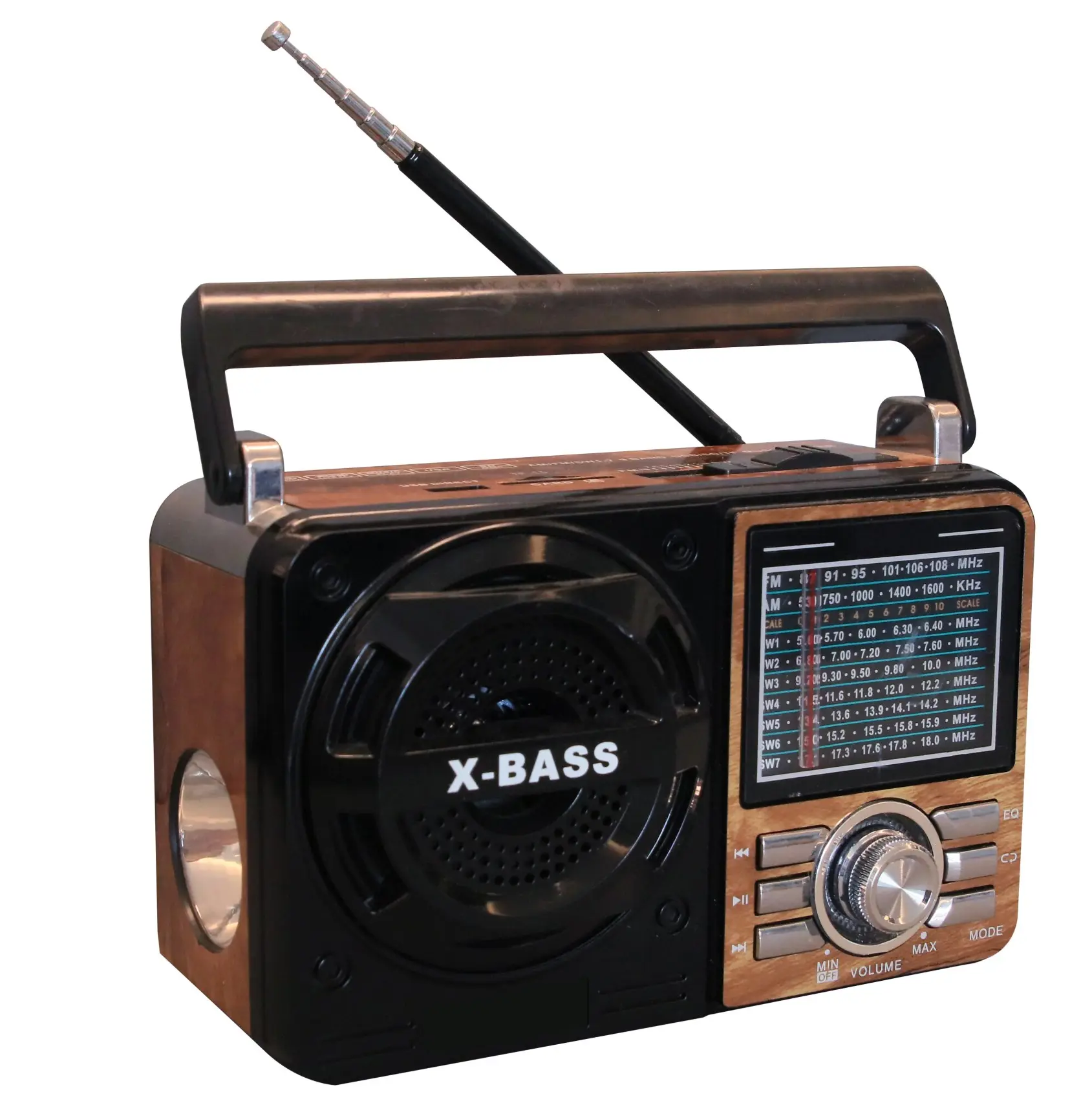 1088 factory radio AM/FM/SW1-7 9 Bands rechargeable music player portable radio with torch light