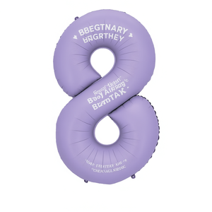 Ballon d'amour gonflable violet numéro 8 de 1 m pour décorations de fête d'anniversaire - Product Image 1
