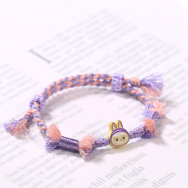 Filo di cotone a quattro capi intrecciati (viola)