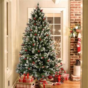 Árbol de Navidad Artificial Gigante Decorado con Bayas y Piñas, con Base Metálica para Mesa, Material PE y PVC, de Lujo para Interiores - Product Image 3