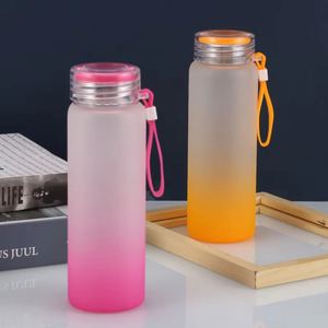 Botella de Vidrio Degradado Ligera de 500 ml con Asa de Transporte para la Escuela - Product Image 2