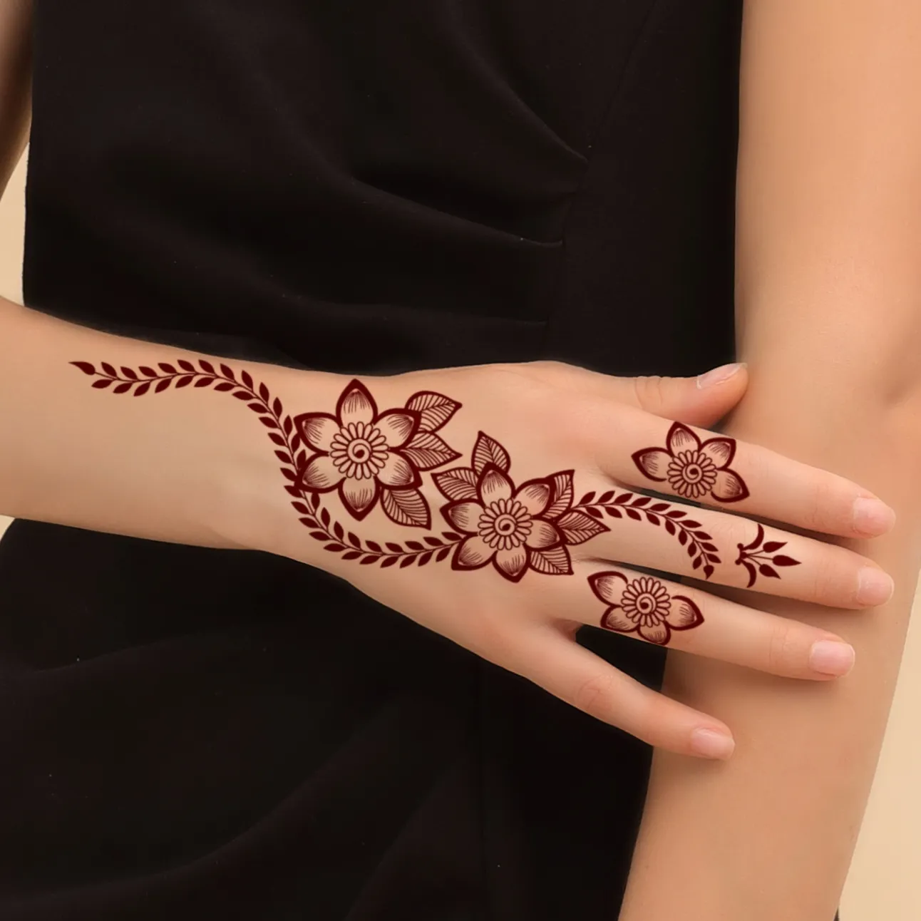 Henna tatuaje pegatina encaje blanco tatuaje pegatina rojo tatuaje pegatina al por mayor