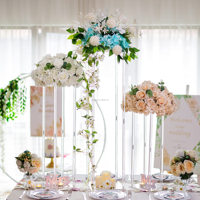 Support de fleurs amovible en acrylique pour décoration de fond de scène, centre de table de mariage et allée fleurie, vente en gros