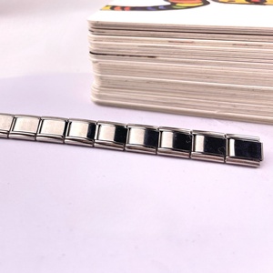 Large Quantity Italian Module Bracelet <b>Light</b> Chain Assembly 304 Stainless Steel DIY Elastic Strap Geometric Pattern Trendy Style - Product Image 3