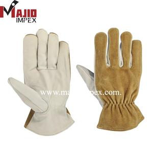 High Quality Majid Impex Mi-6019 Winter Men Real Cow Grain Genuine Construction Split Leather Lined Safety <b>Driver</b> Work <b>Gloves</b> - Product Image 2