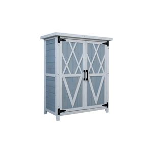 Armoire <span class=keywords><strong>de</strong></span> rangement extérieure ECO Material, petit hangar <span class=keywords><strong>de</strong></span> rangement avec étagère, <span class=keywords><strong>abri</strong></span> <span class=keywords><strong>de</strong></span> <span class=keywords><strong>jardin</strong></span> <span class=keywords><strong>en</strong></span> <span class=keywords><strong>bois</strong></span> avec 2 portes pour cour, patio, pelouse - Product Image 3