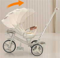Tricycle pliable pour enfants BAB WAY avec poignée amovible, poussette à 3 roues pour bébé de 2 à 4 ans avec DDP