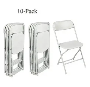 Cheap Outdoor 600 lbs Weight Capacity Stackable PP Seat Aluminum Steel White Plastic Folding Garden Chair for Events