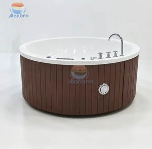 Spa de luxe moderne en acrylique autoportant pour extérieur avec fonction de massage par remous, drain inclus et cascade - Product Image 4