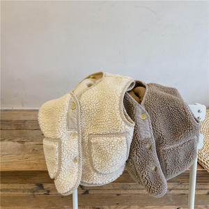 <span class=keywords><strong>Chaleco</strong></span> de terciopelo para bebés y niños, abrigo de <span class=keywords><strong>pelo</strong></span> de felpa con botonadura única, cuello en V, cálido, de moda - Product Image 2