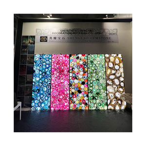 Panel de pared de <span class=keywords><strong>piedra</strong></span> semipreciosa iluminada natural, losas de <span class=keywords><strong>piedra</strong></span> de ágata translúcida retroiluminada - Product Image 1