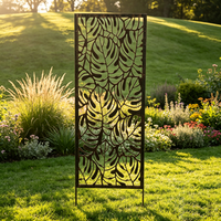 Panneaux de clôture de jardin décoratifs minimalistes en fer forgé en forme de feuille pour l'aménagement extérieur de pelouse - Vente en gros