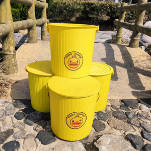 แฮปปี้ กอสลิงส์ถังพลาสติกเป็ดเหลือง 26x26 ซม. 26x30 ซม. สำหรับอาบน้ำและจัดเก็บ วัสดุ PP หนาขึ้น - Product Image 4
