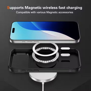 Funda Protectora Ultrafina de <span class=keywords><strong>Fibra</strong></span> Texturizada para Teléfono Móvil con Funda Magnética para iPhone 17 15 Pro Max - Product Image 3