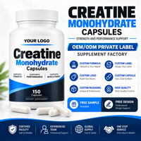 Capsules de créatine monohydrate OEM 1500 mg, force musculaire, nutrition sportive, fabricant de marque privée, à utiliser avant/après l'exercice