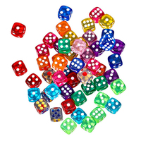Jeu de 7 dés imprimés pour jeux de société personnalisés 16mm 6 faces dés numérotés en plastique et résine à coins ronds