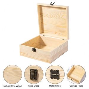 Boîte de rangement en bois de pin de luxe avec logo personnalisé, design privé, pour les entreprises - Product Image 5