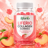 Gummies de collagène pêche à marque privée, 60 unités, supplément de soutien beauté, fabricant
