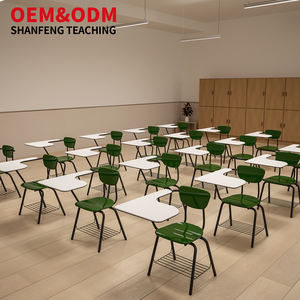 Modern School Student Classroom Durable Training Ergonomic Study Plastic Chair with <strong>Tablet</strong> <strong>Writing</strong> Pad for Educational Space - Product Image 1