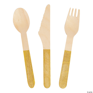 Tintura Set di posate in legno Set di posate in legno stampa LOGO e produttori di marchi biodegradabili e usa e getta in legno Cutler - Product Image 4