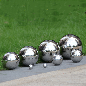 Boules en acier inoxydable polies miroir 15cm 20cm 25cm 30cm Ornements de <span class=keywords><strong>jardin</strong></span> réfléchissants Boules creuses en métal - Product Image 5