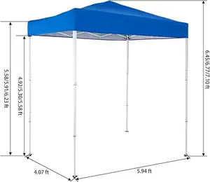 6x4 Ft 팝업 캐노피 텐트 야외 휴대용 인스턴트 쉼터 접이식 캐노피 캐리 백 (로얄 블루)