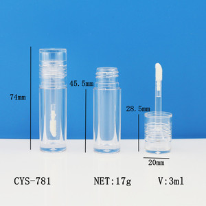 Tubo de brillo de labios vacío de 3ml redondo transparente completo moldeo por inyección al por mayor - Product Image 4