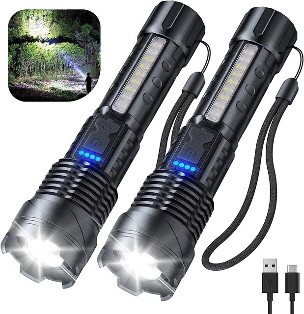 New Large Floodlight LED Flashlight White Laser Long-Life Work Light IP44 Outdoor Emergency Maintenance ABS Material Camping USB