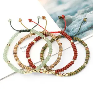 Hete Verkoop Verstelbare Handgemaakte Koord Gevlochten Kristal Edelsteen Kralen Armband Voor Vrouwen Dagelijkse Sieraden Groothandel