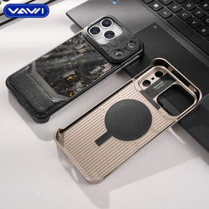 Étui de téléphone VAWI V-A03 en métal avec empiècements en cuir de crocodile et fibre de carbone pour <span class=keywords><strong>iPhone</strong></span> 13 14 15 16 17 Pro Max - Product Image 6