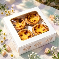Boîte à tartelettes transparente 3 pièces en carton pliable pour plats à emporter et emballages cadeaux