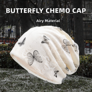 Haute qualité femmes papillon Beanie doux mince respirant casquette mince trou pour printemps <span class=keywords><strong>été</strong></span> voyage en gros pull <span class=keywords><strong>chimio</strong></span> chapeau - Product Image 4