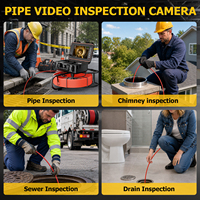 Kamera Inspeksi Pipa Saluran Air 1080P Self Leveling dengan Layar Warna IPS 9 Inci, Tahan Air IP68, Kabel 30M 100ft