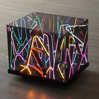 Mesa Iluminada Compacta y Fácil de Mover LiqVis con Logotipo Personalizado, Efectos de Cambio de Color, Luz LED de Neón, Cabina de DJ para Fiestas y Espectáculos en Clubes