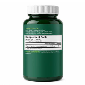 Suplemento de Espirulina de Alta Calidad con Certificación ISO22000/HACCP/GMP/HALAL, Extracto de Espirulina Verde Orgánica en Cápsulas Azules, Mejora la Salud - Product Image 6