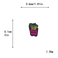 Sac de broderie personnalisé frites pop-corn série tissu de broderie autocollant chaussures chapeau décoratif patchs brodés stock