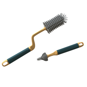 Brosse à biberon en silicone 2 en 1 avec ensemble de brosses à tétine Brosses de nettoyage de biberon à long manche pour les voyages - Product Image 2