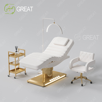 Mobilier de salon de beauté moderne en cuir gris cosmétique lit spa facial table de massage inclinable électrique à 3 moteurs à vendre