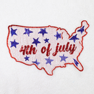 Usa National Flag 1776 Large Embroidery Patches <b>Bow</b> Flag Embroidery Usa Sequin Patch Stock Badges Patches For Jackets Hats - Product Image 3