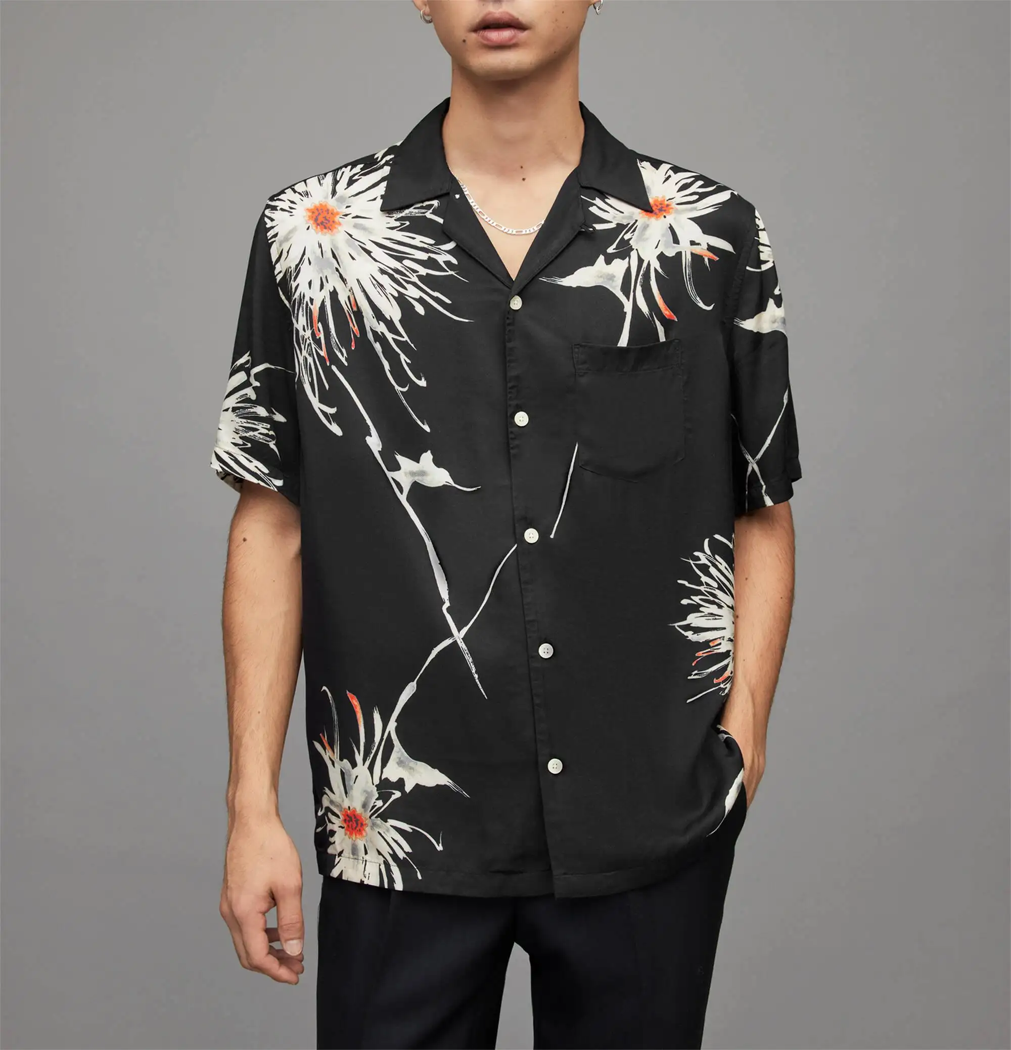 2022 Custom Floral Print Hawaiian Men's Shirt 3d Printing Large Size Single Button Digital Printing Men's Shirts