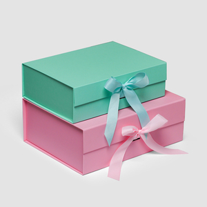 Sang trọng tùy chỉnh gấp Hộp quà tặng với nắp từ màu đen màu hồng màu xanh lá cây màu đỏ cam đóng gói có thể gập lại xử lý phụ kiện logo mô hình - Product Image 2