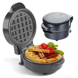 Aifa mesin pembuat wafel Mini untuk anak-anak, pembuat wafel Mini besi wafel portabel Sarapan Belgia anti lengket besi