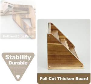 Estante para Especias de Madera de Acacia de 3 Niveles para Encimera y Armario - Capacidad para 21 Frascos, Organizador de <span class=keywords><strong>Despensa</strong></span>, Estantes Ajustables - Product Image 5