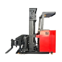 Chariot élévateur VNA entièrement électrique Sanstar 1,5 tonne, rotation à 180 degrés, gerbeur de palettes 3 directions pour entrepôt frigorifique à allées étroites