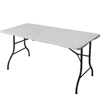 Table pliante légère et imperméable en plastique HDPE pour le camping en plein air, les pique-niques, les jardins et les repas en plein air