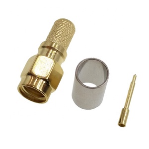 Hot Sale High Quality Sma <b>Plug</b> Connector Crimp SMA Male Connector Brass <b>Adapter</b> ROHS Inner Male for Plastic 50 Ohm - Product Image 1