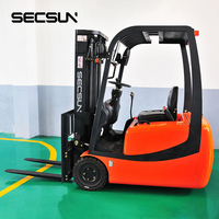 Petit chariot élévateur électrique entrepôt lithium 3 mini à trois roues 1 tonne 1.5 tonnes 2 tonnes chariots élévateurs électriques à guangzhou